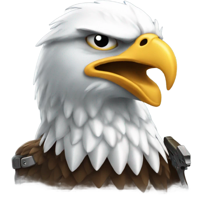 Eagle with gun emoji