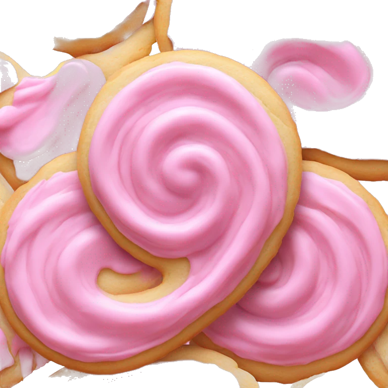 pink sugar cookie swirled icing emoji