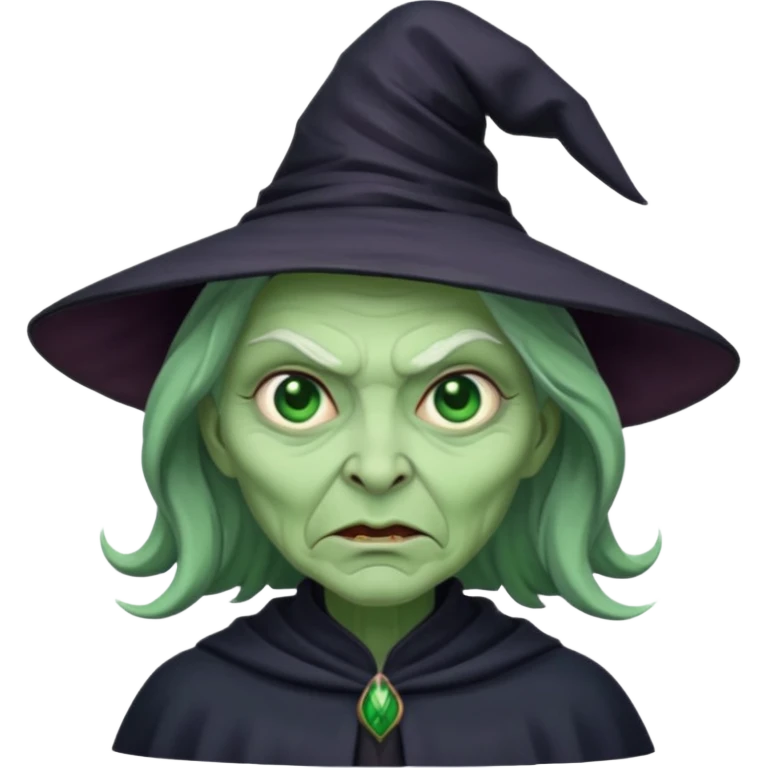 Witch with Green Skin horror look emoji