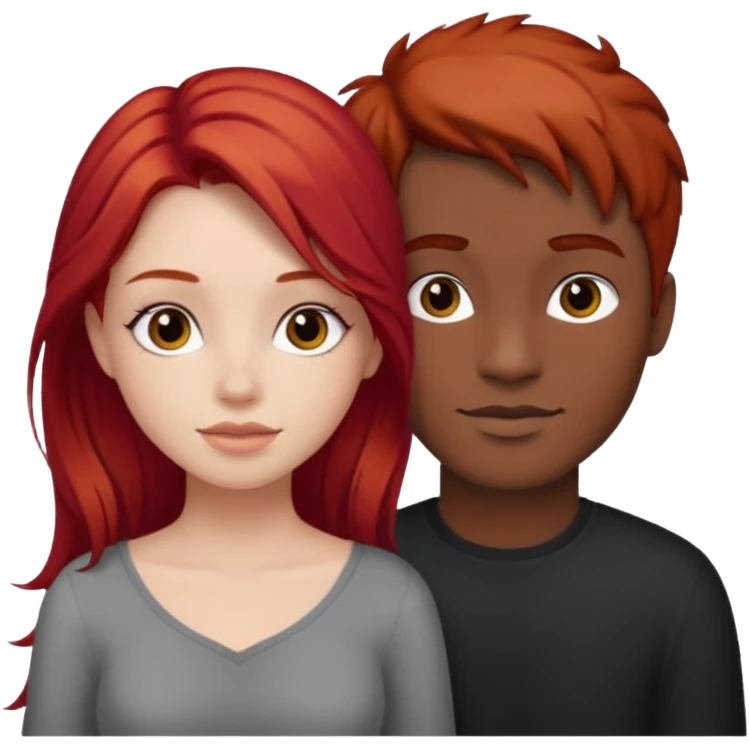 Red haired girl with white guy dark romance emoji