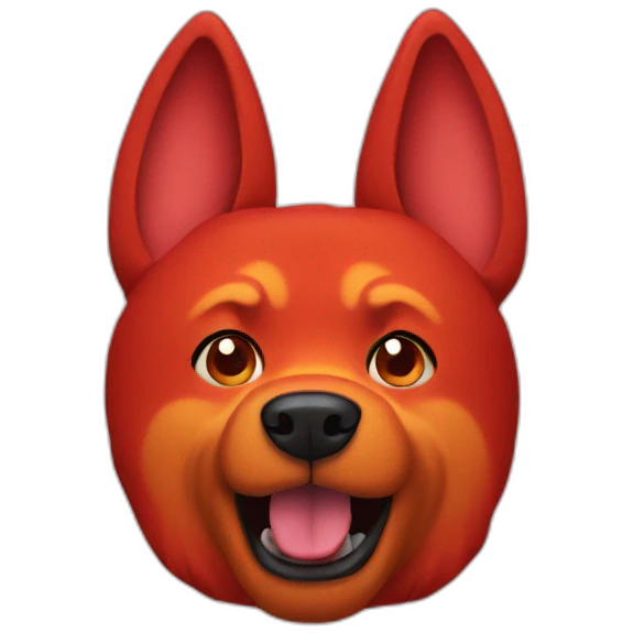 red dog fire from ears emoji