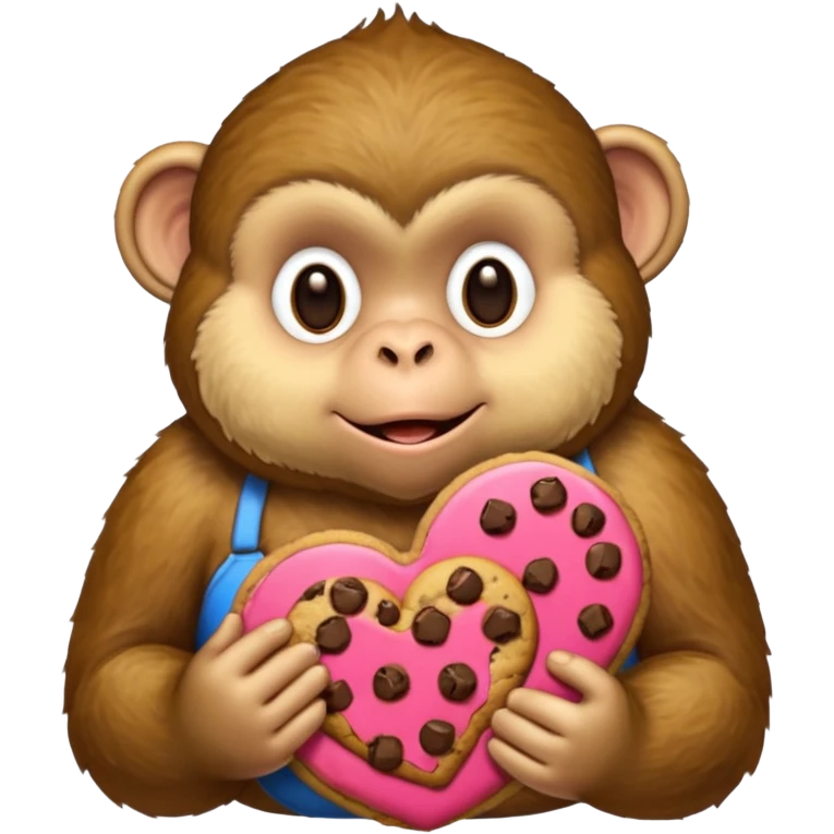 Fat monkey holding a cookie  emoji