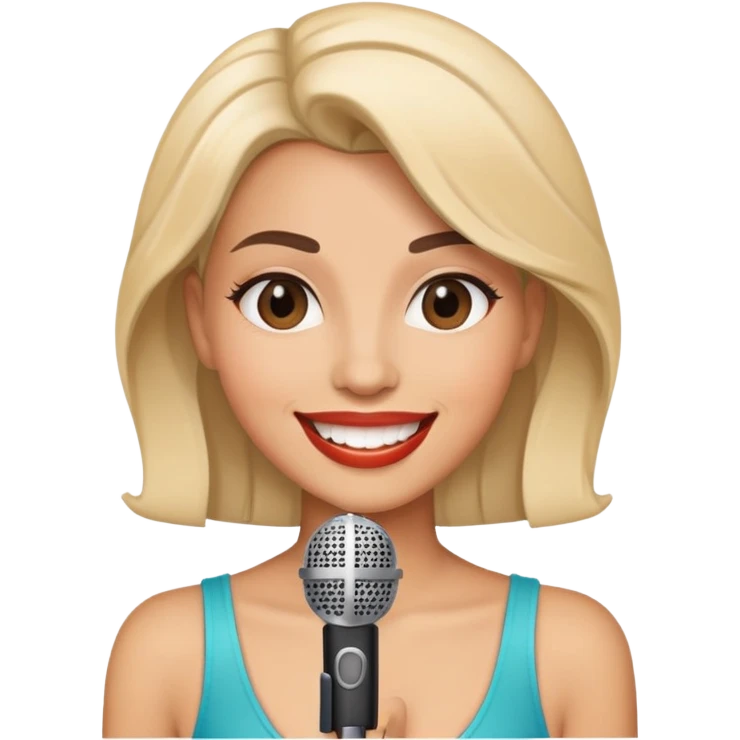 Female singer pop artist with microphone  emoji