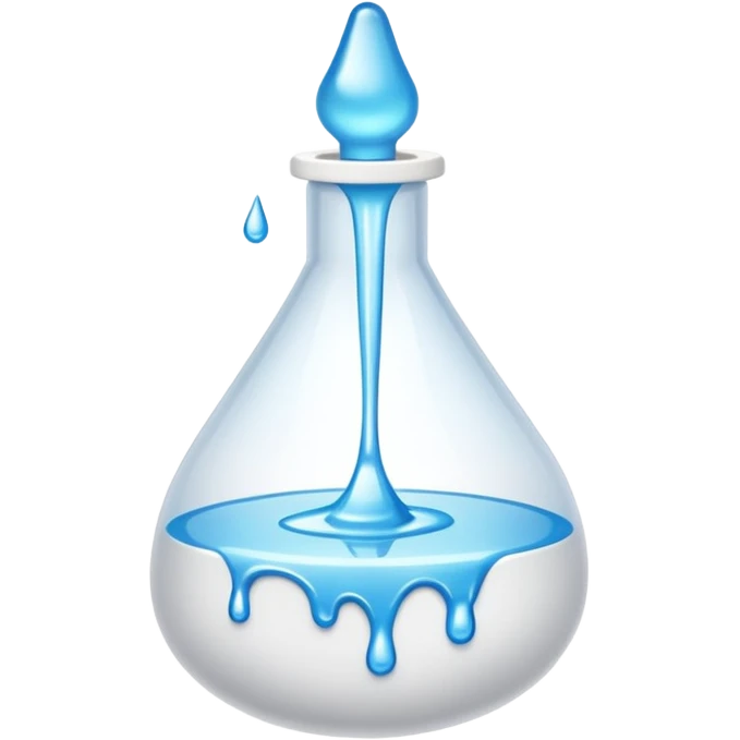 white translucent glue drops dripping out of glue bottle emoji