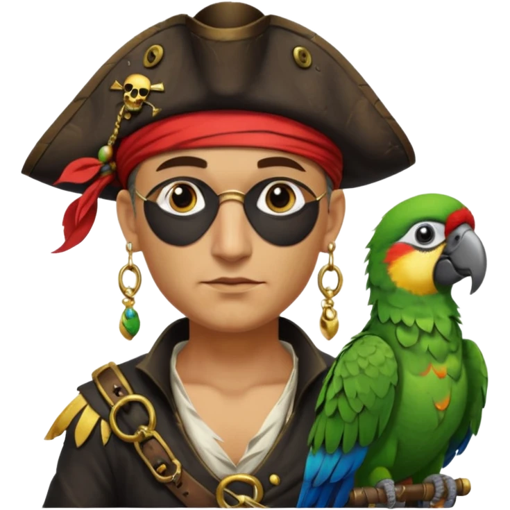 pirate and parrot emoji