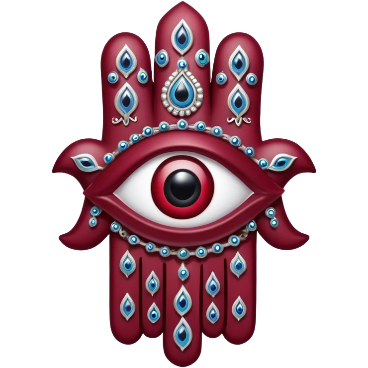 The evil eye hamsa Burgundy emoji