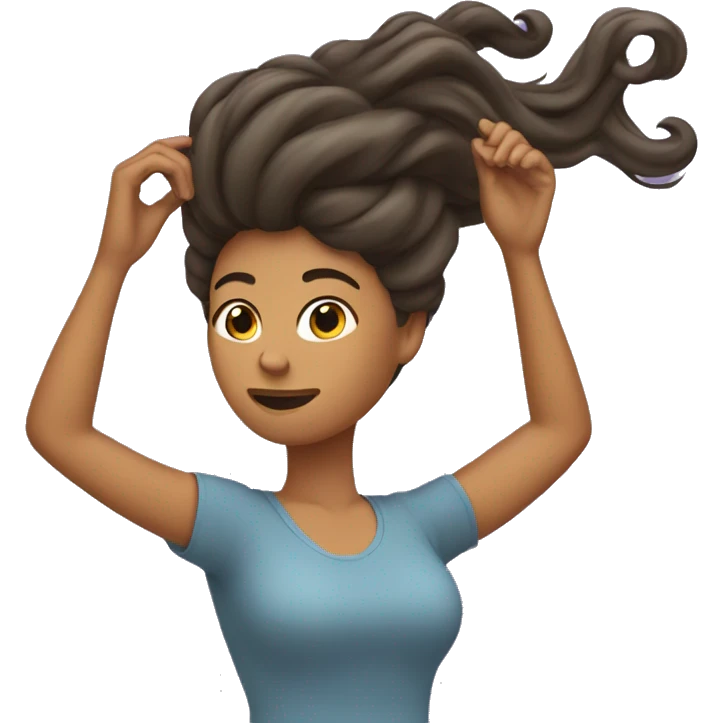 woman moving her hair with her hand emoji