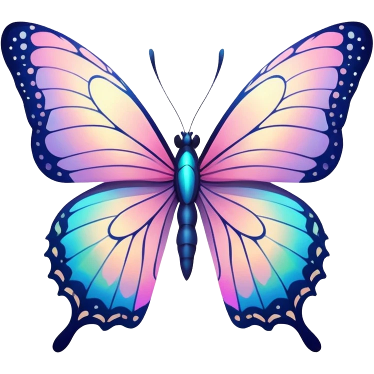 Shiny pastel colorful neon glittery vibrant pale whitish bright Floral exotic tropical butterfly emoji