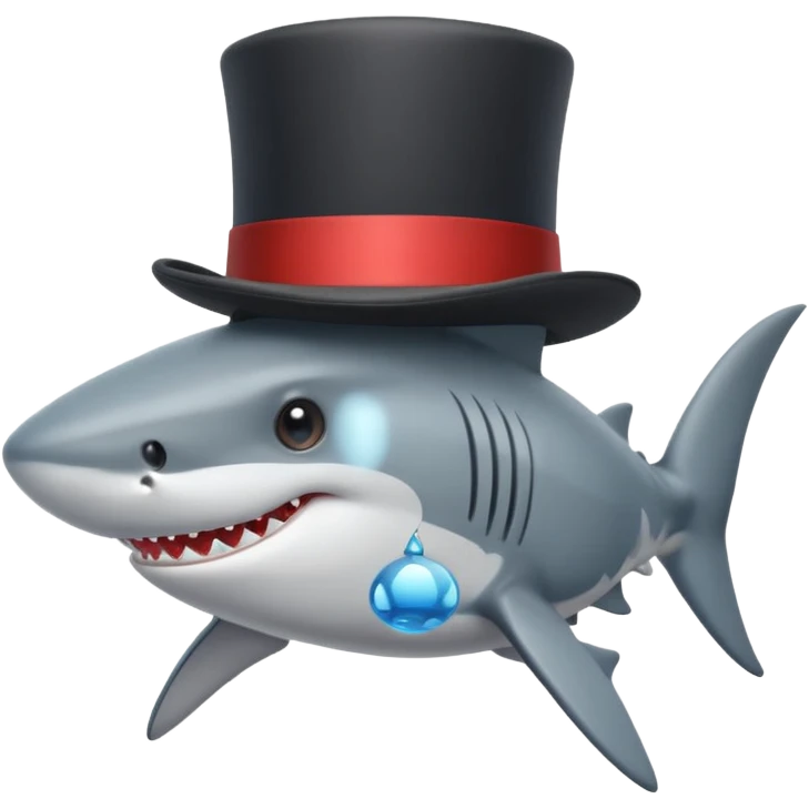 Shark with a top hat emoji