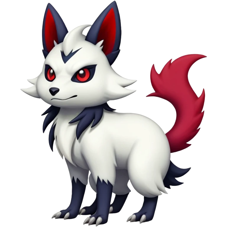 Vampiric feral gothic emo dark Zangoose-Absol-Fakémon-hybrid-creature (full body) emoji