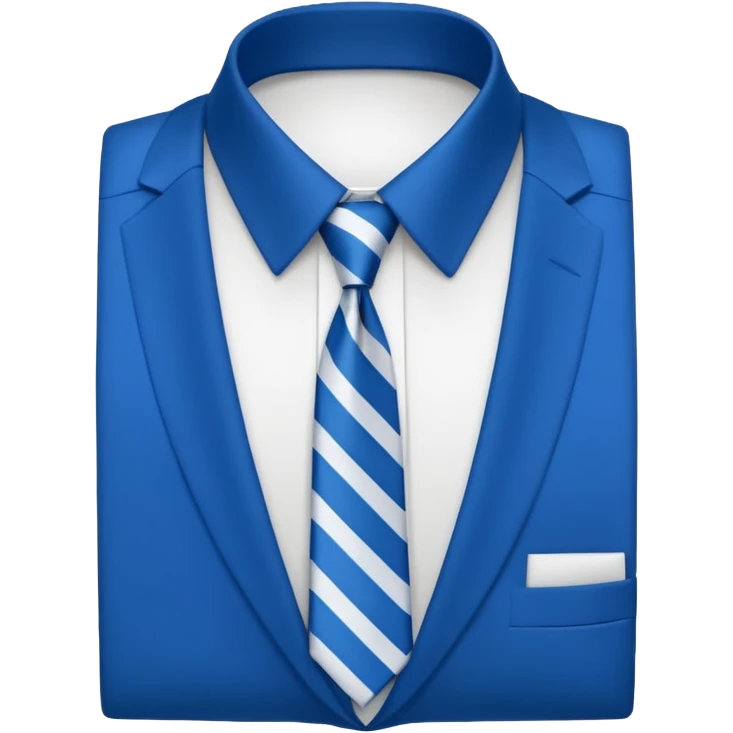 men's blue tie on white shirt, minimalism, no emojis or faces, iOS emoji style emoji
