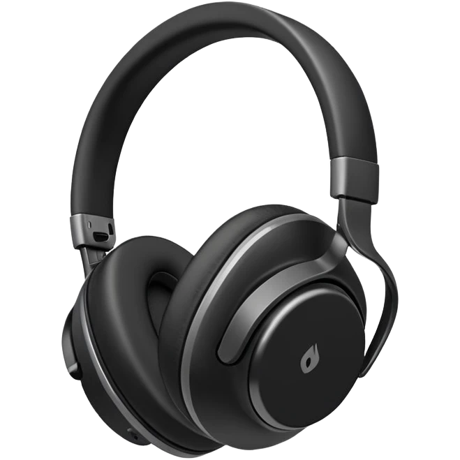 Sleek black over-ear headphones with subtle gray accents emoji