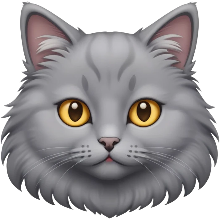 A grey, cute cat emoji