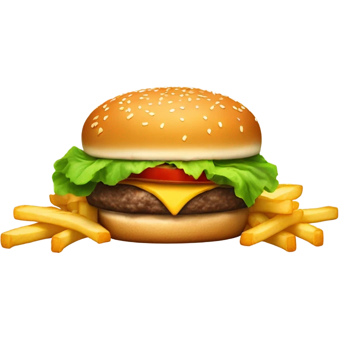 Burger and fries emoji