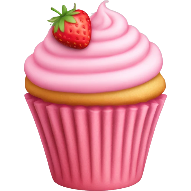 birthday light pink strawberry capcake  emoji