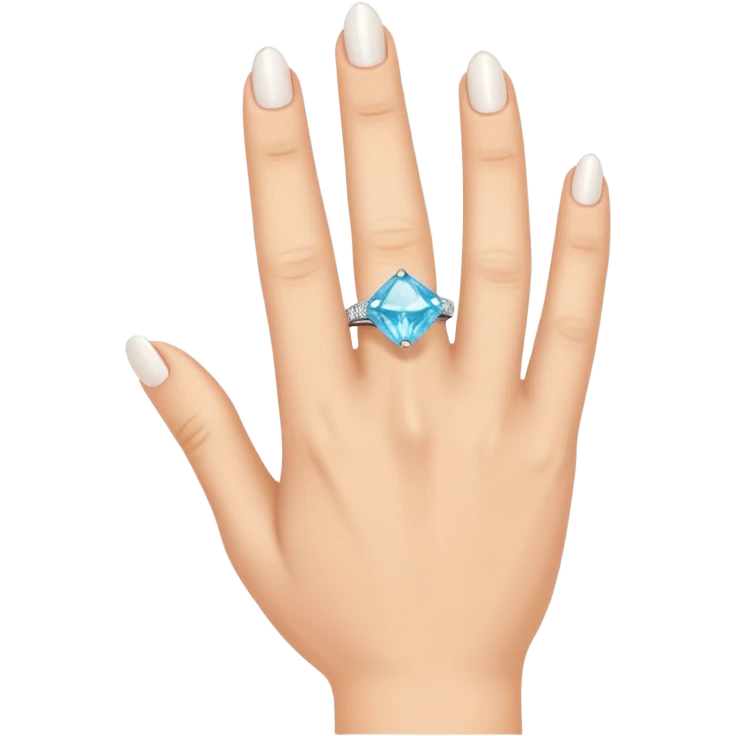  right hand with diamond ring on rong finger emoji