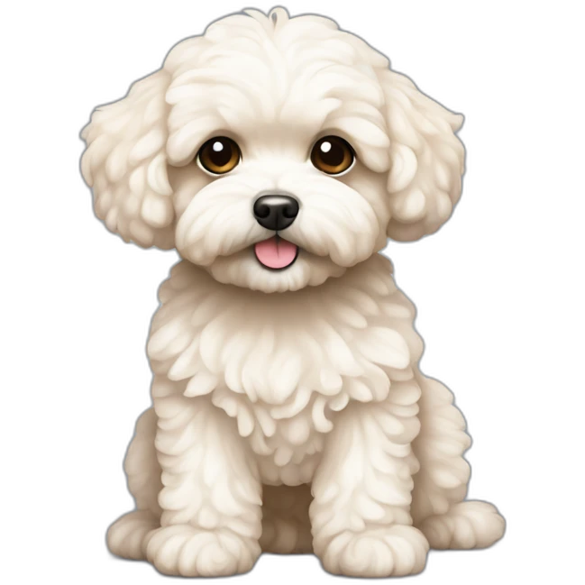maltipoo with cream shade and white on chest emoji