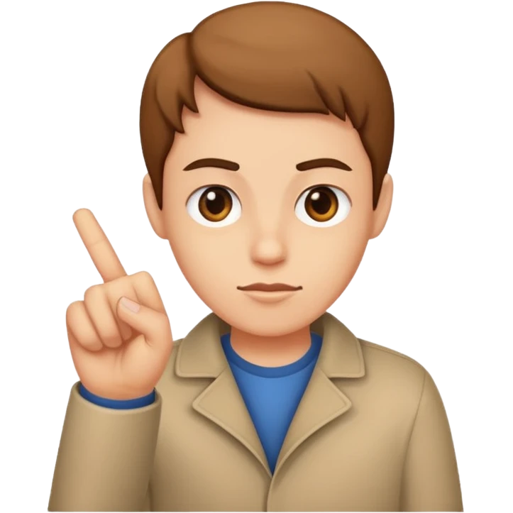 Straight face emoji flipping the bird emoji
