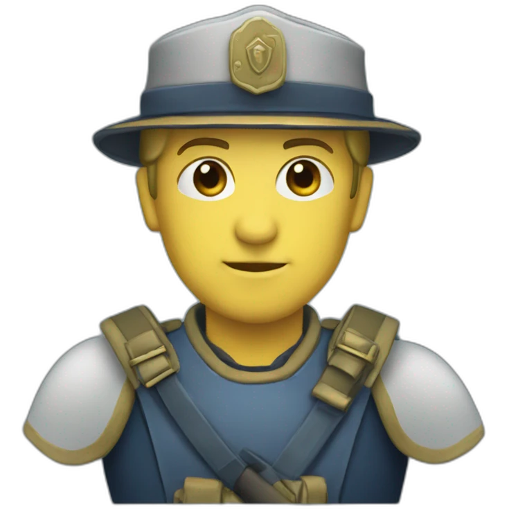 A guard in a calamar emoji