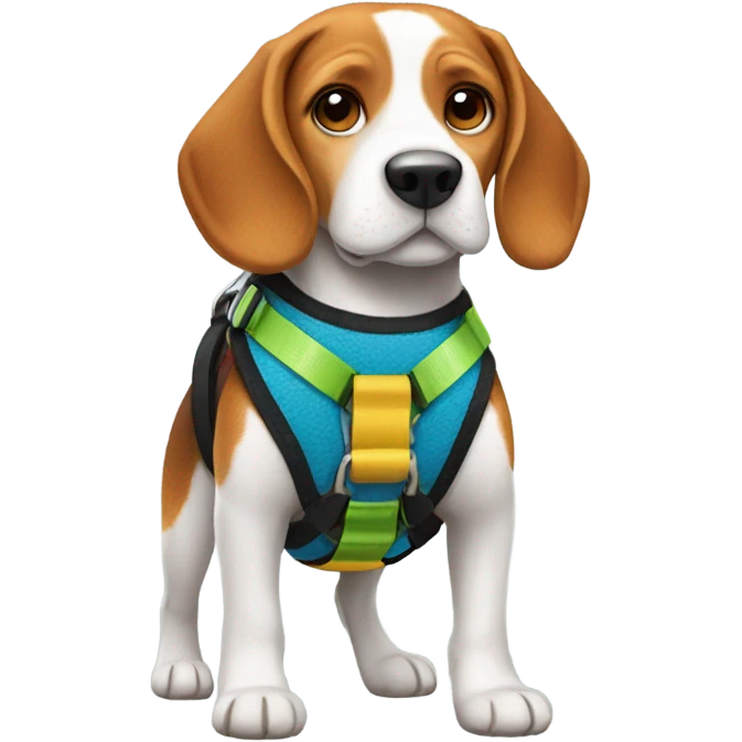 beagle wearing a harness  emoji