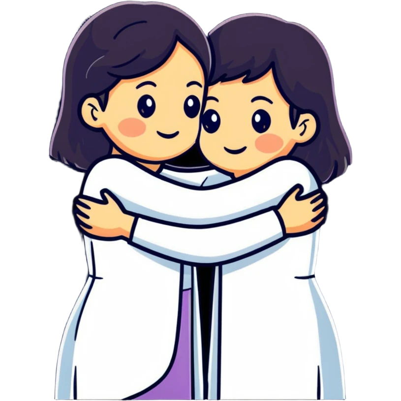 two sisters hugging each other emoji