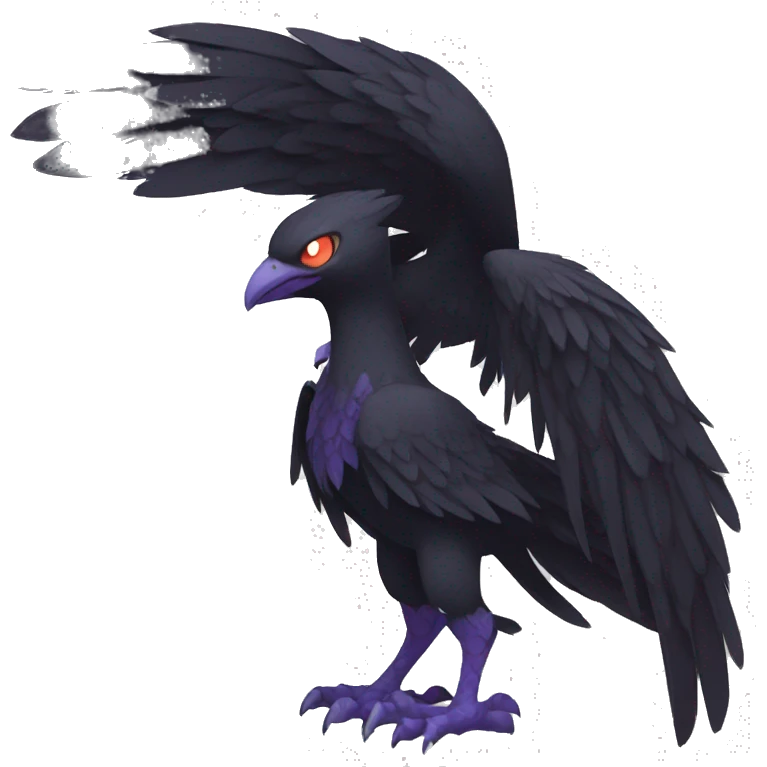 Fantasy legendary godly dark bird shadow-type-Phoenix Fakemon full body emoji
