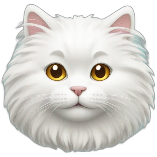 fluffy white cat emoji