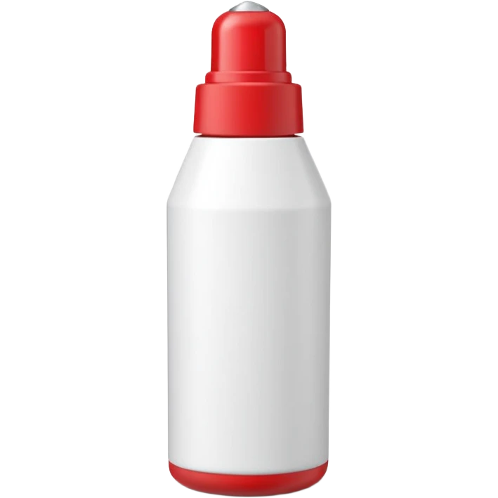 small squeezable tube with tapered nozzle and removable cap, slightly angled, subtle glossy highlight, compact smooth monochrome red, minimalistic design, no label, no glue drops, no extras, closed tube, apple emoji style, soft lighting, subtle shadows, emoji scale emoji