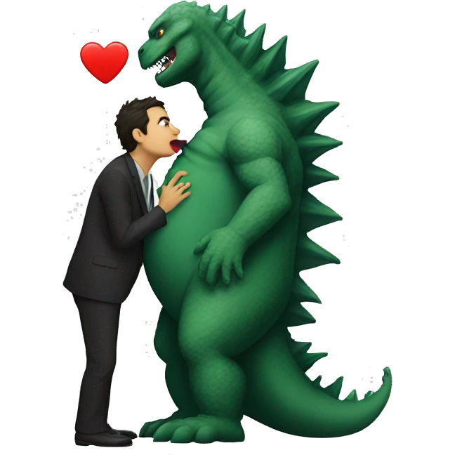 Godzilla kissing guy emoji