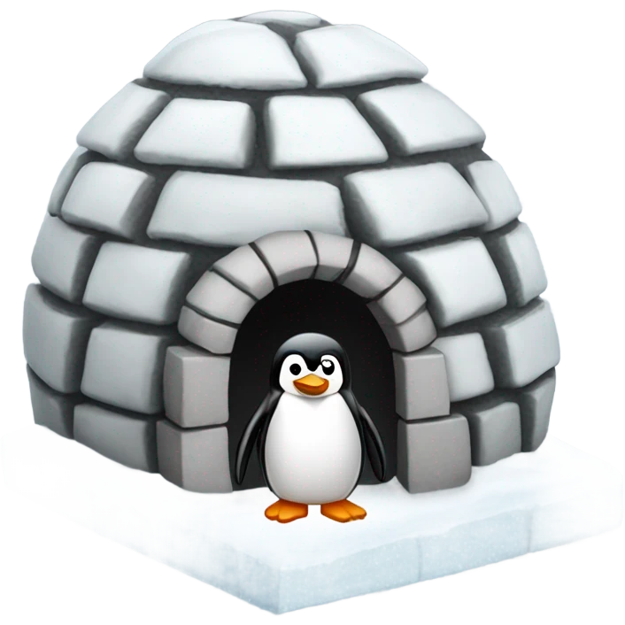 igloo winter is coming and penguin  emoji