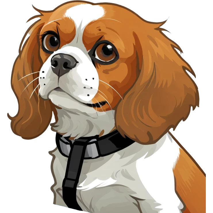Cavalier king charles spaniel on ski emoji