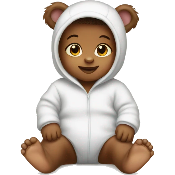 Baby wearing a bear onesie emoji