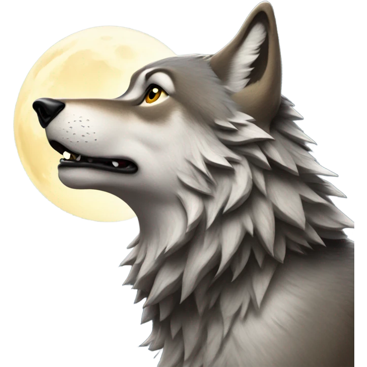 wolf howling at moon emoji