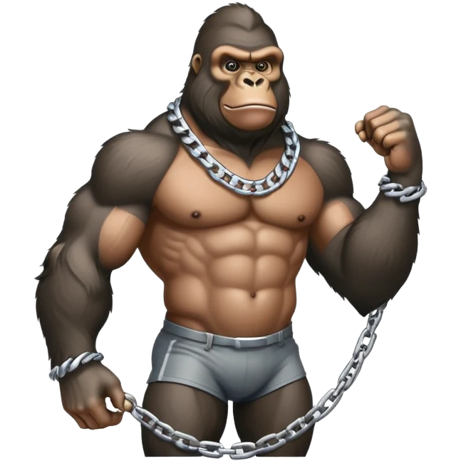 Buff gorilla with a chain emoji