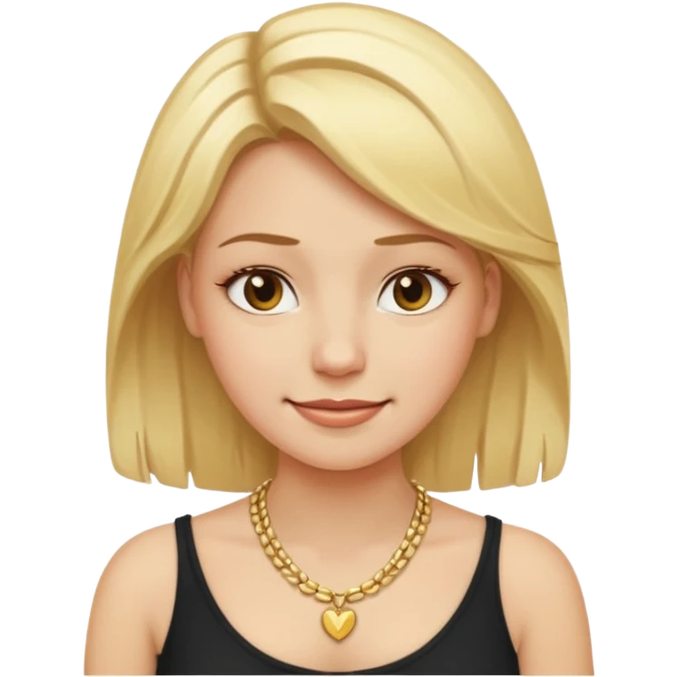 Female with Gold Necklace, fair skin,blonde hair, different expressions. emoji