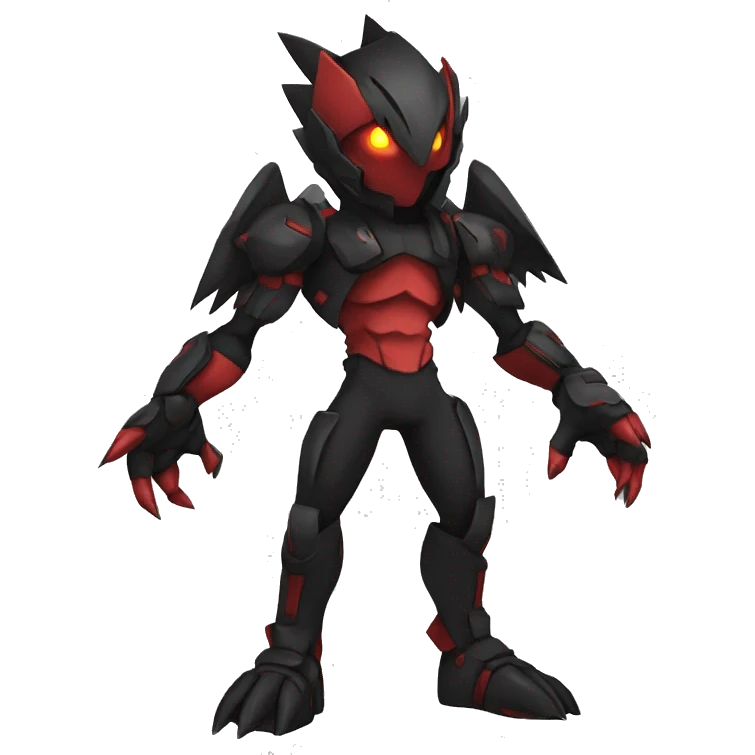  Cool Edgy Black Red Digimon-Fakemon full body emoji