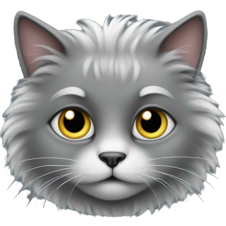 grey fluffy cat  emoji