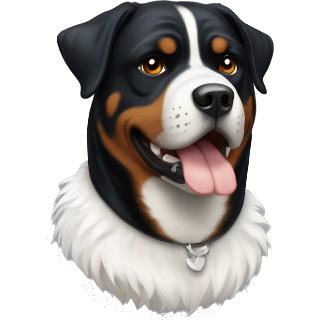 Rottweiler with white fur on his chest emoji