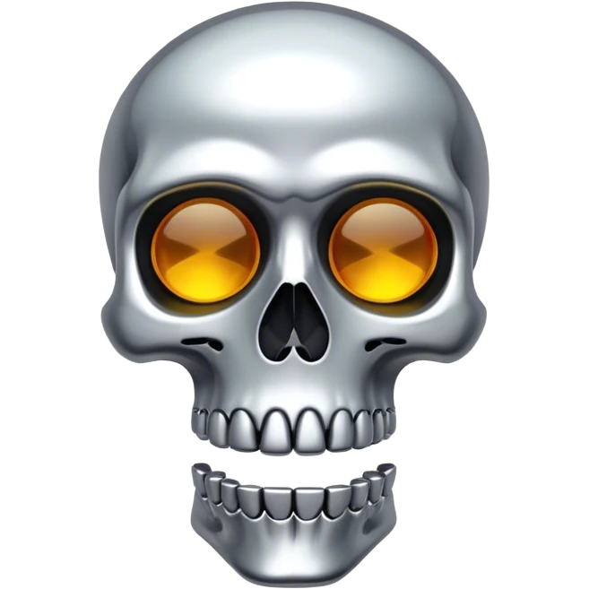 Skeleton made out of chrome emoji