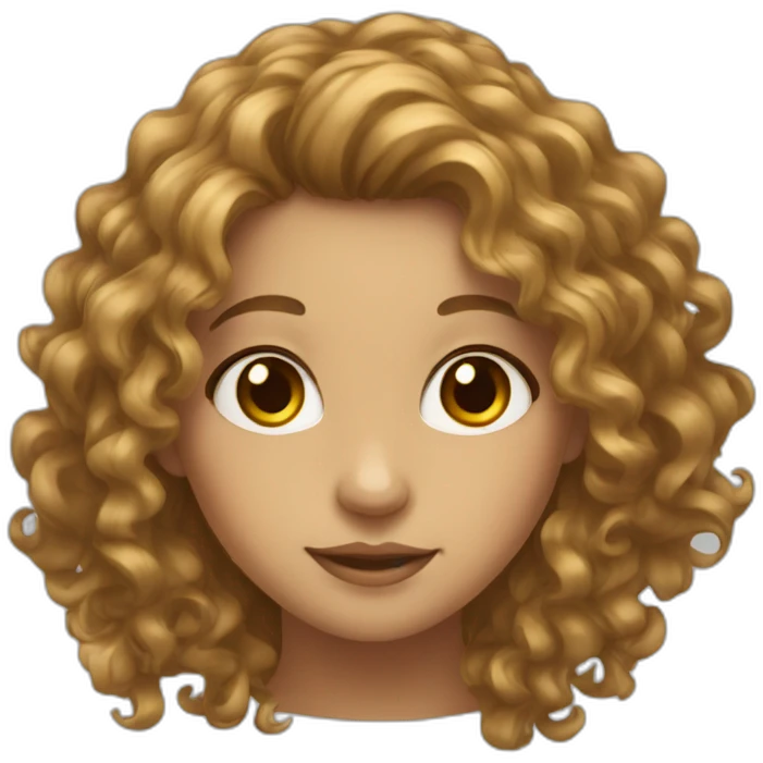 girl with long curly hairs hazel eyes  emoji