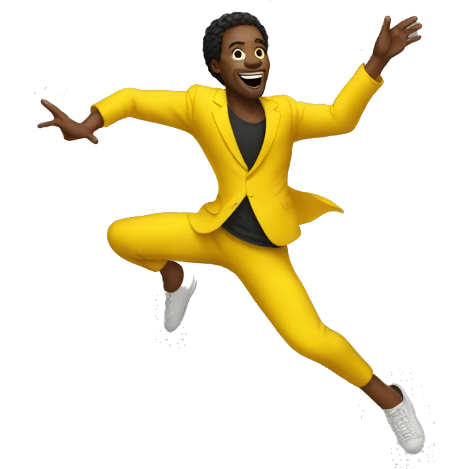 Dancing black man in Yellow  emoji