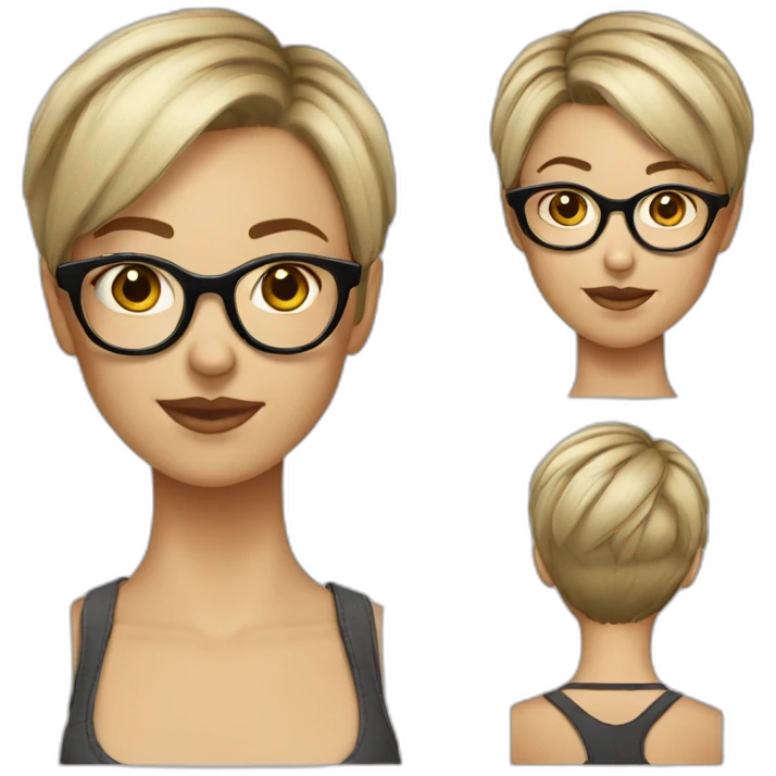 fille shorthaircut lunettes emoji