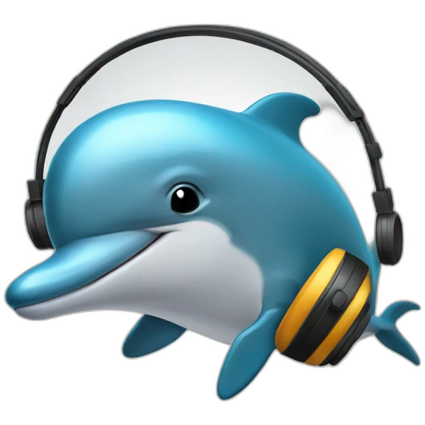 Dolphin Listening Music emoji