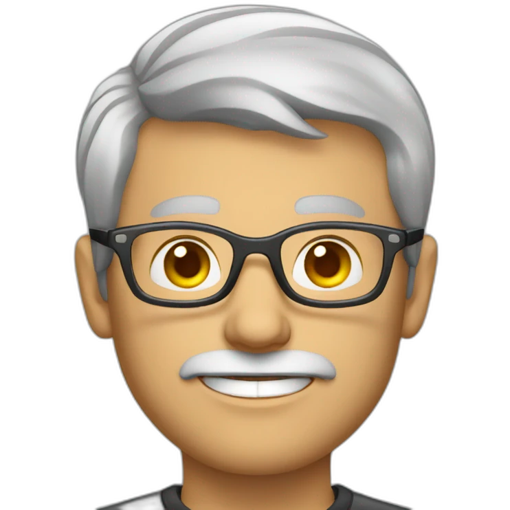 german guy unshaved short grey hair wearing glasses emoji