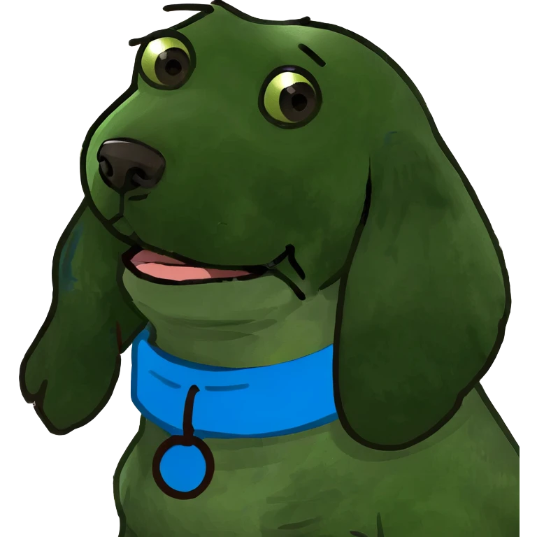 Chocolate-coloured Russian spaniel dog emoji