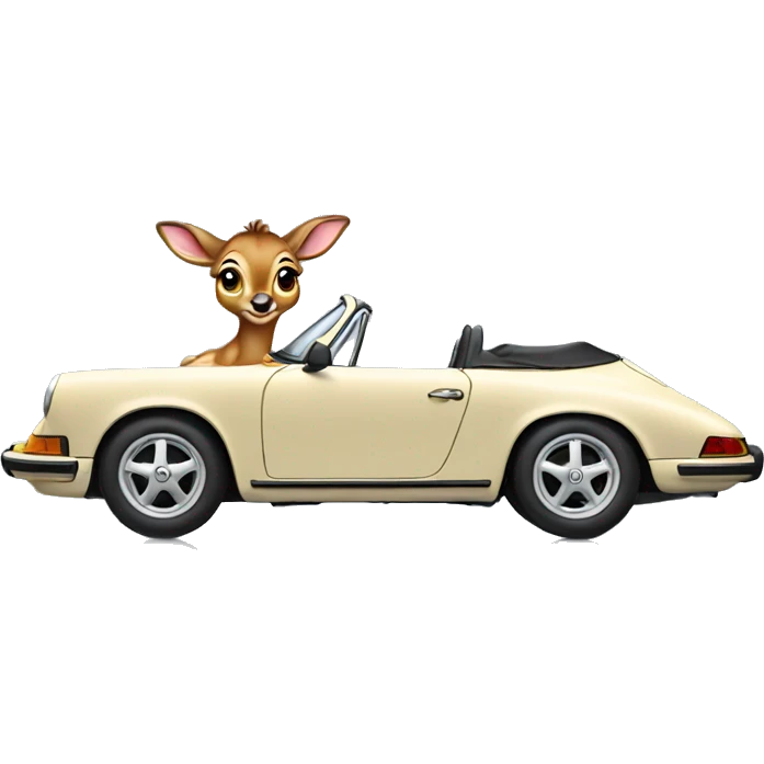 Bambi in a porsche emoji