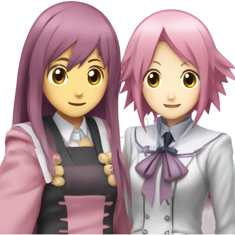 Kyoko sakura and sayaka miki from madoka magica emoji