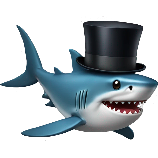 Shark with a top hat emoji