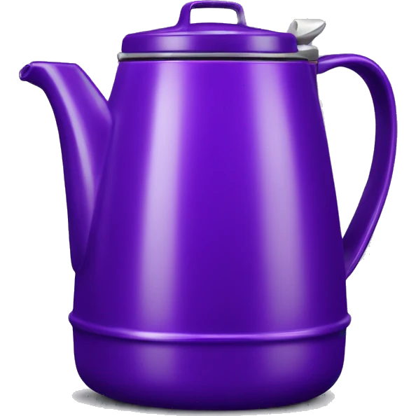 Realistic purple camping coffee pot isolated. emoji