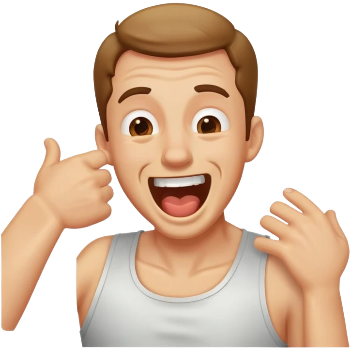 man choking himself laughing  emoji